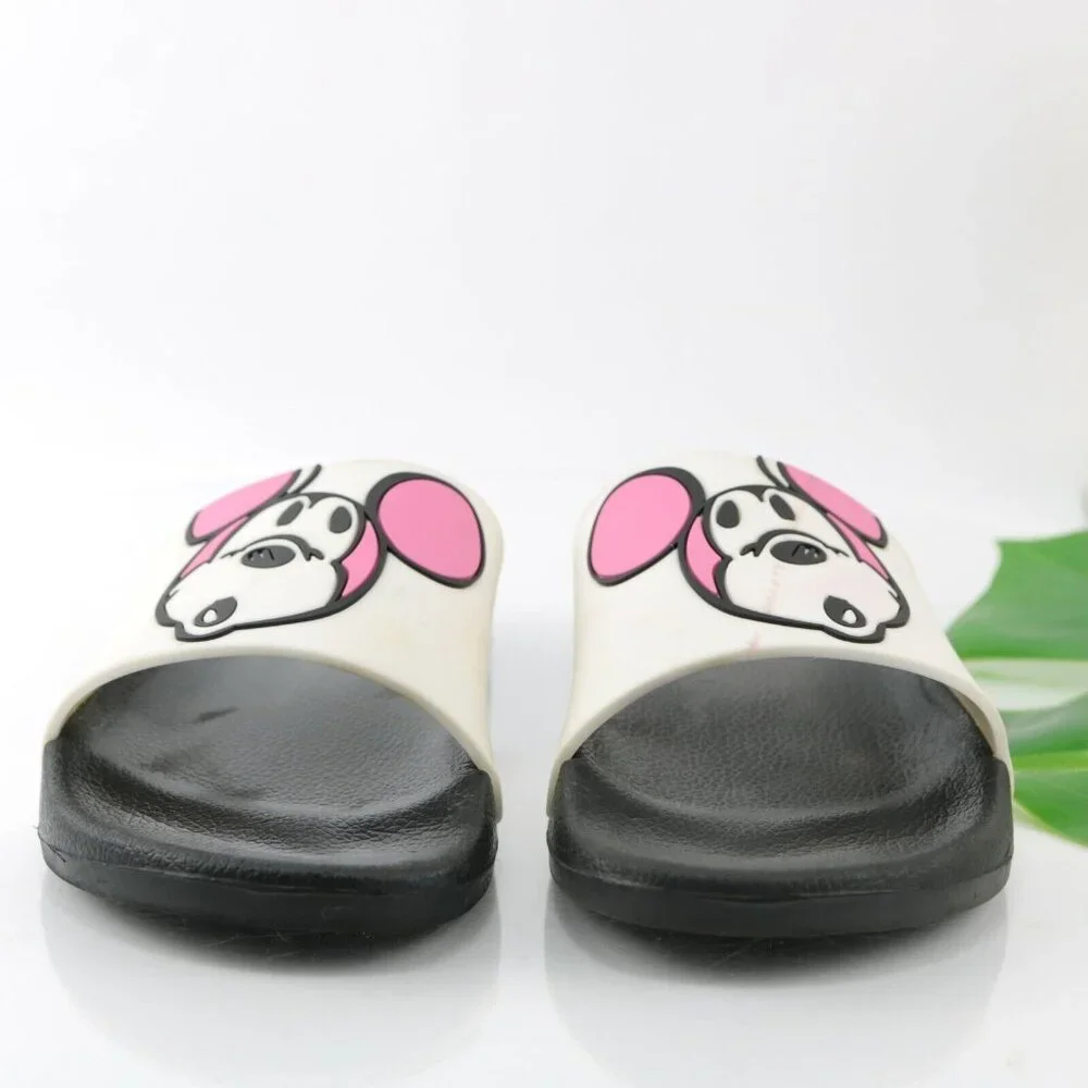 Disney Girls Mickey Mouse Sandal Size‎ 5 Slide Black Pink Rubber Beach Waterpark